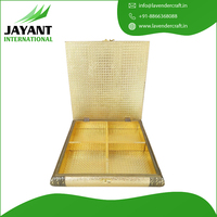Oro Rivestimento in Pelle Artificiale, Fatti A Mano In Legno Rajwadi Chocolate Box/Scatola Dolce