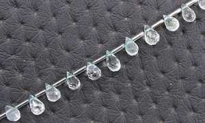 เครื่องประดับทำจากพลอยสีฟ้าธรรมชาติ33ชิ้น,ลูกปัด Briolette ทรงหยดน้ำตาขนาดเล็ก - Product Image 3