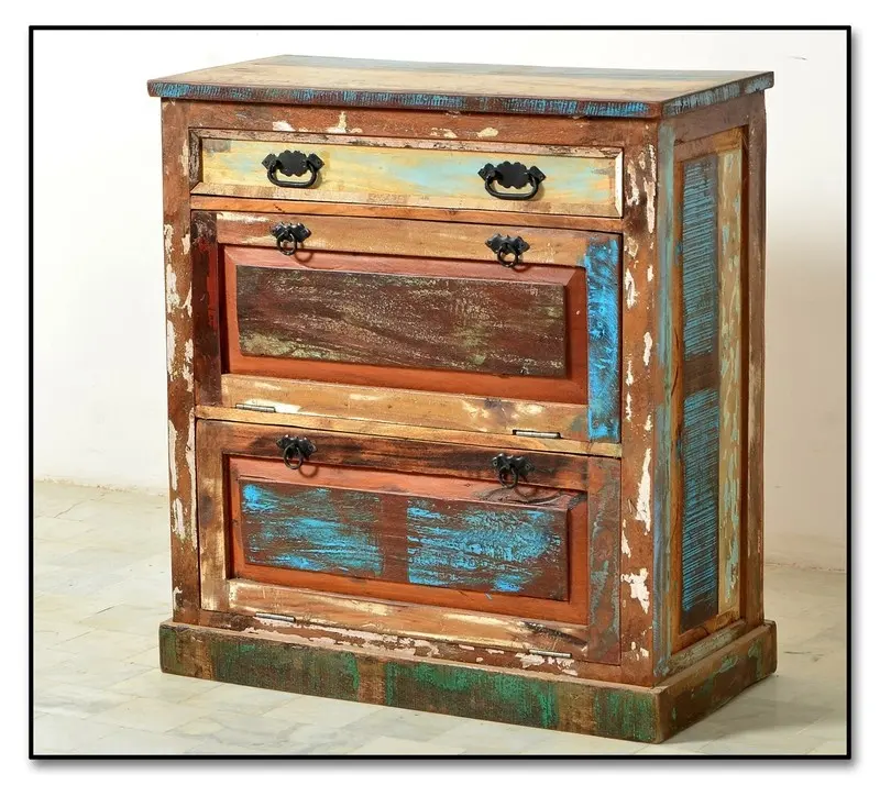 Винтажная промышленная мебель из старой переработанной древесины, шкаф с выдвижными ящиками, мебель для гостиной