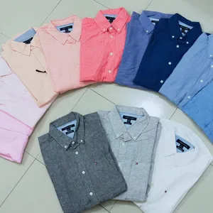Premium Quality Surplus Leftover Garments Branded Labels Mens Full Sleeve Oxford Cotton Formal Men Shirts Bangladesh Stock Lot