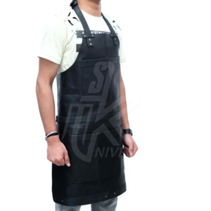 High Quality Modern Leather Waterproof Kitchen Cooking <b>BBQ</b> Apron for Adults Handmade Customizable Color Size Promotional - Product Image 5