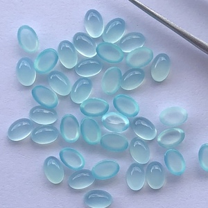 5mm 7mm Natural Blue Aqua Calcedonia Stone Smooth Oval Loose Cabochon Gemstone Precio al por mayor Online Regular AAA Quality India - Product Image 2