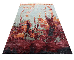 พรมเนปาลีขน100% งานปักด้วยมือดีไซน์ทันสมัยสำหรับใช้ในโรงแรมและบ้าน - Product Image 2