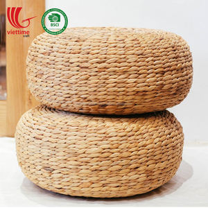 Decoración tejida a mano para el hogar, paja trenzada, asiento de jacinto de agua Natural, cojín Otomano - Product Image 4