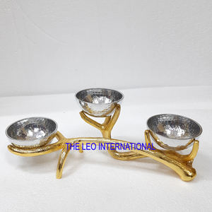 Bol rond en laiton plaqué or de couleur noire Accessoires de cuisine en métal en acier inoxydable Bol décoratif pour la maison - Product Image 5