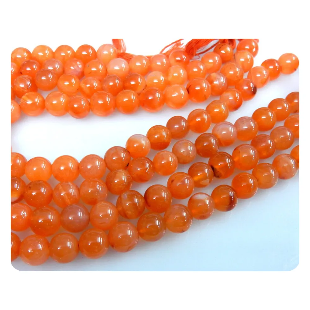 Top High Quality Beautiful Color Natural Red Carnelian Loose Gemstone Smooth Round Ball Beads crystals