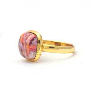 Elegante cojín forma rosa ostra piedra preciosa sólido 925 anillo de plata esterlina piedra preciosa Rosa joyería fina anillo de plata para regalo - Product Image 3