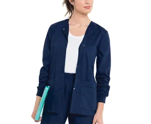 Toptan ucuz fiyat 2024 modası stil sıcak satış yeni tasarımlar tıbbi hemşire fırçalama ceket üniforma hastane personeli için