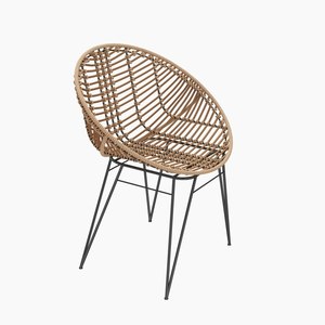 Minimalist Midcentury Tufted Durable <b>Rattan</b>/Wicker Chairs with Solid Wood <b>Frame</b> for Living Room & Bedroom - Product Image 3