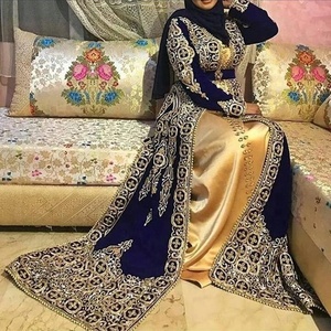 Belle ATIYA LIBAS Dubai Lehenga Choli broderie lourde Style marocain longueur de plancher veste en acétate pour robe de mariée de fête - Product Image 1