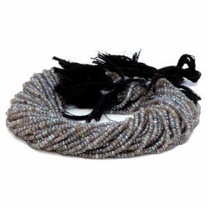 Perles de pierres précieuses en labradorite grise bleue naturelle à bas prix, facettées, rondes, de 3 mm à 4 mm, longueur de 13 pouces, pour la fabrication de bijoux - Product Image 5