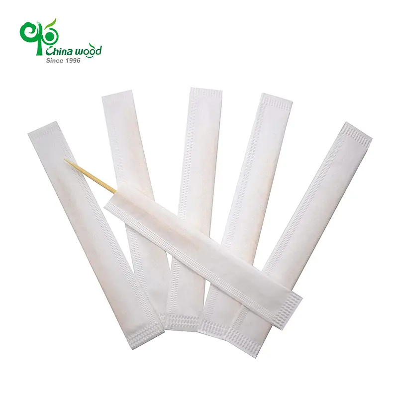 Natuurlijke Custom Label Individueel Papier Gewikkeld Kleur Fabriek Groothandel Verpakking Bamboe Tandenstoker