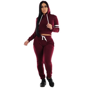 Survêtement en molleton de coton coupe ajustée pour femmes pull respirant vêtements de sport ensembles grande taille pour l'hiver à vendre - Product Image 1