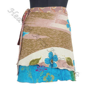 Indian Boho Multi Colorful Mini <b>Skirt</b> <b>Silk</b> - Product Image 2