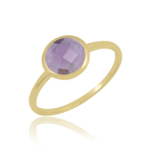 Anillo de Plata de Ley 925 chapado en oro, piedra preciosa de amatista natural, joyería de regalo de diamantes de alta calidad, venta al por mayor directa - Product Image 1