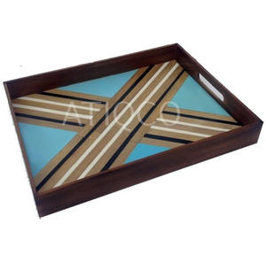 Plateau de service rectangulaire moderne en résine - Product Image 5