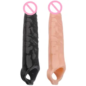 Hommes européens et américains silicone gros anneau de bite retarder l'éjaculation produits préservatif pour hommes longueur d'extension pour hommes