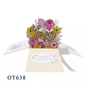 การ์ดความรักแฮนด์เมดดอกไม้กล่องป๊อปอัพ blosoom kirigami กระดาษของขวัญวันวาเลนไทน์ชดเชยบุปผาที่สวยงามสำหรับคนพิเศษของคุณ - Product Image 6