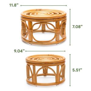 Présentoir en rotin tissé pour plantes, support Durable pour Pot de fleurs, d'intérieur, présentoir pour tabouret en bambou Ford, pour l'intérieur et l'extérieur, lot de 2 pièces - Product Image 2