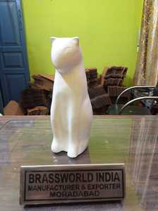 WHITE <b>CAT</b> SITTING PET CREMATION <b>URN</b> FUNERAL SUPPLIES - Product Image 4