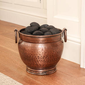 Bucket Coal Storage with Hammered Design <b>Mesh</b> <b>Wire</b> Handle <b>Copper</b> Top Standard Size Garden Accessories Wholesale Prices - Product Image 3
