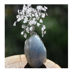 Árbol de la vida, Cuarzo Rosa en medio pulido, calcita, árbol de cristal, alambre de piedras preciosas, decoración envuelta para decoración, regalos, mayorista - Product Image 1