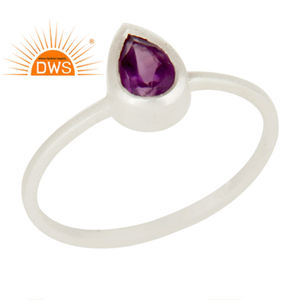 Best Selling Amethyst Gemstone Ring Handmade Jewelry Wholesale Designer 925 Sterling Fine Silver Ring - Product Image 1