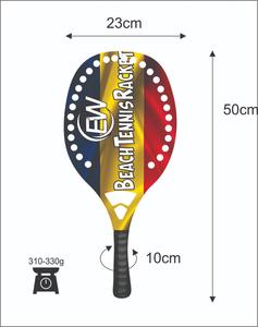 Raquettes de beach tennis et de padel sur mesure, poignée en fibre de carbone, poids 310-330g, longueur 50cm, logos personnalisés, combinaisons de couleurs - Product Image 4