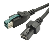 Câble USB 2x4 broches vers alimentation 12V pour terminaux de point de vente et ordinateurs avec connecteurs plaqués or et transfert de données + charge