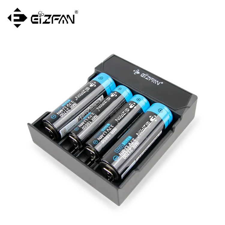 Hot selling Eizfan NC4 4 slots battery charger 3.6V 3.7V 18650 20700 21700 lithium Battery charger with USB cable
