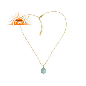 สร้อยคอจี้เงินสเตอร์ลิงสำหรับนักออกแบบขายส่งอัญมณี Amazonite - Product Image 1
