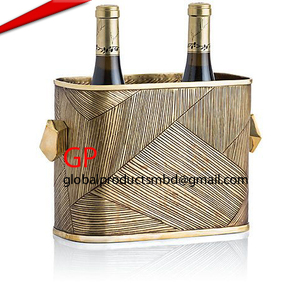 Luxury Designer Two Tone Metal Beverage Cooler <b>Ice</b> Bucket Beverage Bucket for Party Decoration - Product Image 2