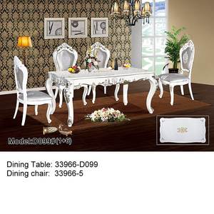 Juego de comedor de madera clásico europeo, 1 + 6/SET 33966-D096-#5 - Product Image 4