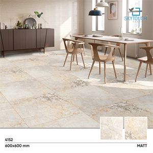 กระเบื้องปูพื้นลายชนบทกันลื่น ขนาด 600*600 สีเบจทอง ทนทานต่อการสึกหรอ ผู้ผลิตชั้นนำในอินเดีย - Product Image 2