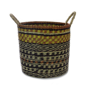 Cestas de Almacenamiento de Seagrass Hechas a Mano, Estilo Nórdico Bohemio, Ecológicas, Diseño Circular Colorido, para Guardar Objetos - Product Image 2