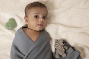 95% Organic Cotton 5% Spandex Rib Knitted Unisex Infant Rompers 100 X 100cm Soft Stretchy Light Weight Swaddle <b>Wraps</b> 0-3 Baby - Product Image 4