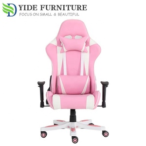 Sillas <span class=keywords><strong>Gamer</strong></span> Económicas para Juegos, <span class=keywords><strong>Silla</strong></span> de Computadora de Cuero <span class=keywords><strong>Rosa</strong></span> <span class=keywords><strong>y</strong></span> Blanco - Product Image 3