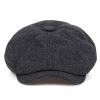 Chapeaux de marque pour hommes, style anglais, en laine de haute qualité, pour l'hiver, casquettes de type newsboy, à motif chevron, octogonales, grises, bérets pour femmes, chapeaux plats de style Gatsby