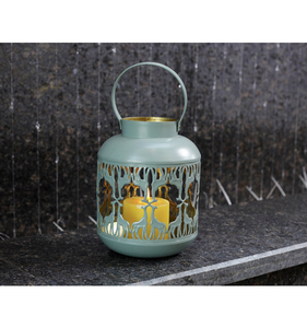 Steel Metal <b>Christmas</b> Design Hurricane <b>Lantern</b> with LED Light Indoor and Outdoor Living Room Decor Easter Gift - Product Image 1