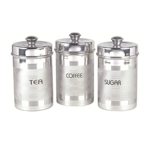 Bocaux hermétiques multifonctionnels modernes et uniques en acier inoxydable de qualité alimentaire pour le café, le thé, le sucre et le stockage des aliments - Product Image 2