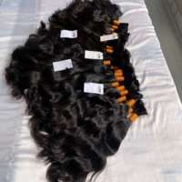 Cheveux humains vierges indiens naturels bruts non traités, doux et soyeux, Remy, à tirage unique, en vrac, provenant de temples indiens, cheveux brésiliens en trame