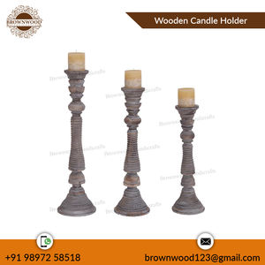 ชุดเชิงเทียนไม้ขนาดใหญ่สำหรับตกแต่งบ้าน3ชิ้น - Product Image 6