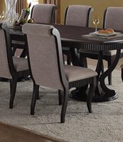 Ensemble de salle à manger en bois de luxe européen moderne avec tissu italien pour les salles à manger, les hôtels et les appartements
