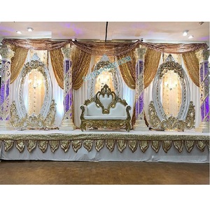 Decoración de escenario de boda de tendencia Canadá Hermosa Configuración de escenario de recepción Decoración de escenario de boda asiática en EE. UU. - Product Image 1