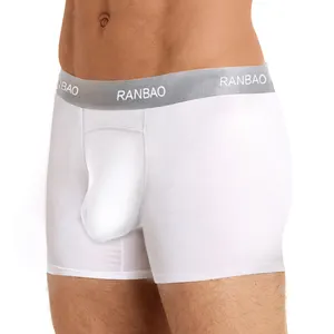 Nuevo bóxer barato para hombre, Calzoncillos Bóxer modales blancos cómodos, bragas para hombre, ropa interior para hombre, ropa interior de talla grande