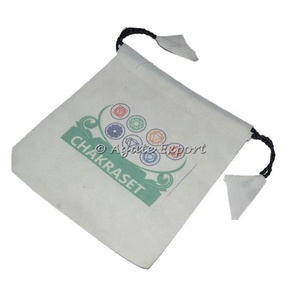 7 Chakra Velvet <b>Pouch</b> Custom Printed <b>Drawstring</b> Seal for Gemstones and Gifts - Product Image 1