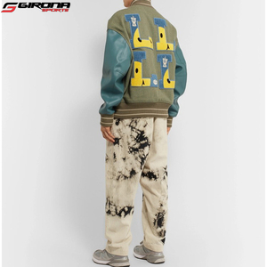 Custom towel embroidery leather sleeve letterman varsity jackets <b>for</b> men - Product Image 4