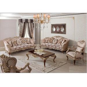 Ensemble de canapés de 8 places avec finition européenne, meubles de salon classique, Style européen et moderne en bois sculpté à la main - Product Image 1