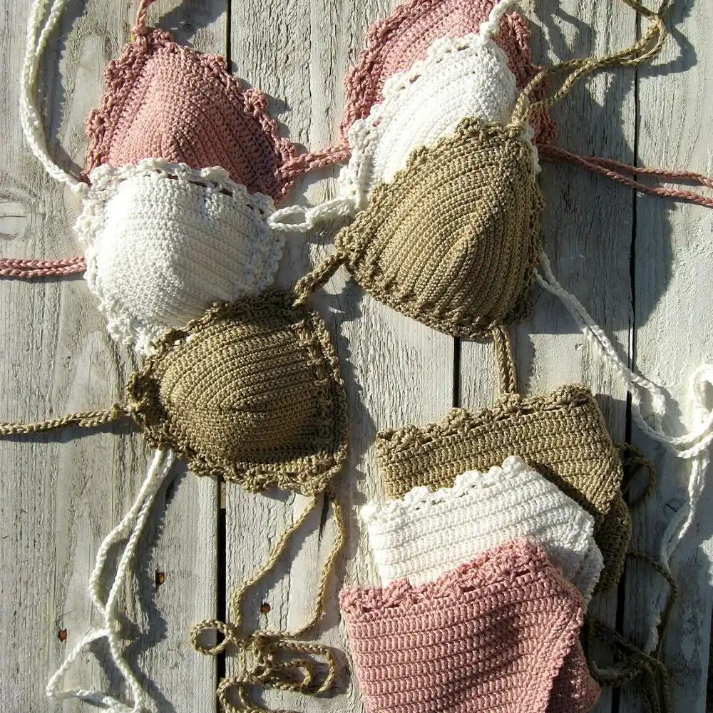 crochet bikini set Basic 1 bikini crochet swimwear Crochet swimsuit Gift for her Gift for woman Crochet beachwear String bikini