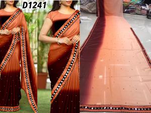 Magnifique tenue de soirée en jacquard à paillettes pour femmes, 2020, saree de travail avec chemisier, bon marché, bas prix, vente en gros - Product Image 3